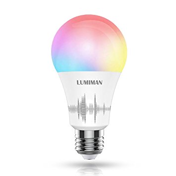 Smart LED Light Bulb, Color Changing Light Bulb, WiFi Smart Bulb with Multicolor Dimmable, Works with Amazon Echo Alexa and Google Home Mini, No Hub Required, LUMIMAN LM530