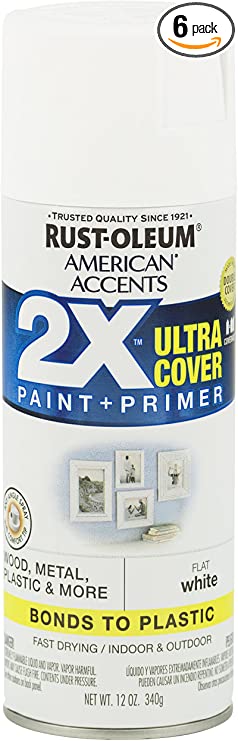 Rust-Oleum 327868-6PK American Accents Ultra Cover 2X, 6 Pack, Flat White