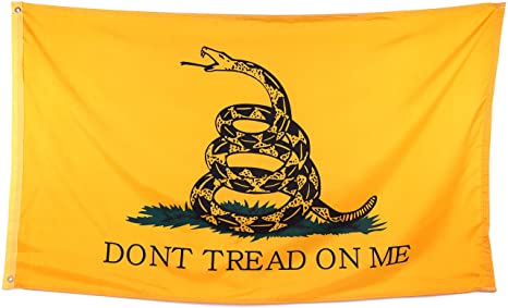 Tenby Living Don't Tread On Me Flag 3 x 5 ft. Heavyweight 2X Thicker Polyester - UV Protected, Quadruple-Stitched Fly End, Double-Stitched Edges, Brass Grommets
