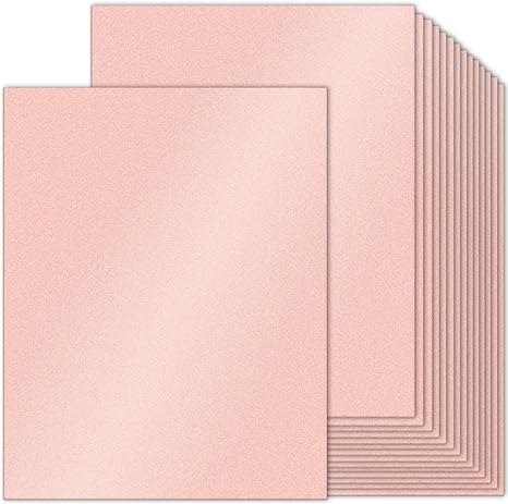 Pink Shimmer Cardstock 100 Sheets - Ohuhu 8.5" x 11" Heavyweight 80lb Double-Sided Shimmer Card Stock Paper for Crafts DIY Making Cards Invitations