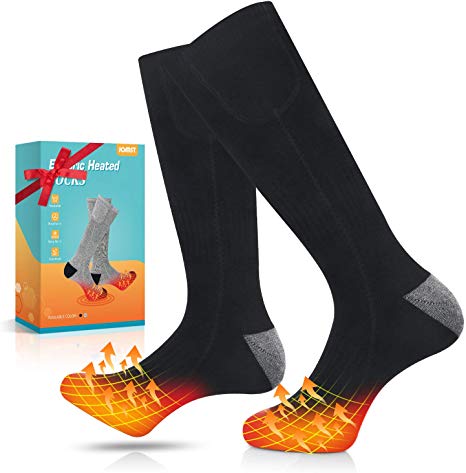 Jomst Heated Socks for Men Women, Rechargeable Electric Battery Powered Sox,3 Heating Settings Heated Sock for Skiing Hunting, Fits US Size 6-14.