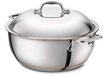 All-Clad 6500 SS Copper Core 5-Ply Bonded Dishwasher Safe Dutch Oven with Lid / Cookware, 5.5-Quart, Silver