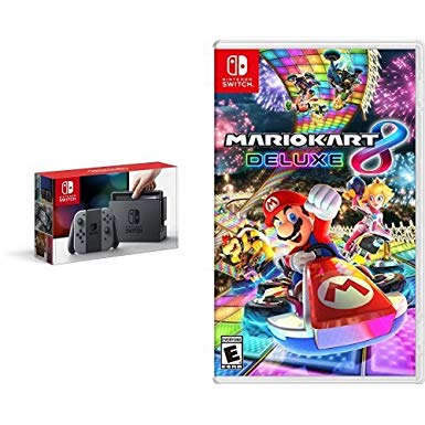 Nintendo Switch Console - Grey Joy-Con Edition & Mario Kart 8 Deluxe - Switch