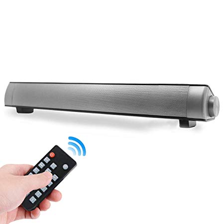 Sound Bars for TV, 16-Inch Soundbar for TV with Bluetooth and Wired Connections, Mini Home Theater Surround Sounbar with Remote Control for TV PC Phones Tablets