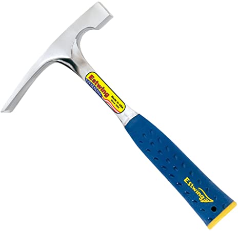 Estwing Bricklayer's/Mason's Hammer - 24 oz Masonary Tool with Forged Steel Construction & Shock Reduction Grip - E3-24BLC