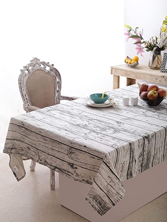 The Weaver's Blend Rustic Wood Pattern Printed Table Cloth of Size 60x102 Inch, 100% Cotton Rectangular Table Cloth, Perfect for Dinner Parties, BBQs and Everyday Use