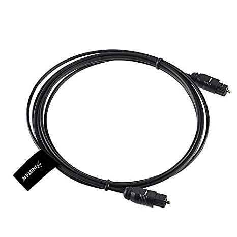 eForCity Black Molded 6 Foot Digital Optical Audio TosLink Cable for CD, D/A Converters, Dolby Digital DTS Surround Sound receivers, DVD, MiniDisk Players and recorders, Pro Audio Cards(1.8m), Black