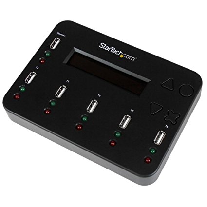 StarTech.com 1:5 Standalone USB Flash Drive Duplicator and Eraser-1 to 5 Flash Drive Copier & Sanitizer with Single/Multi-pass DoD Erase