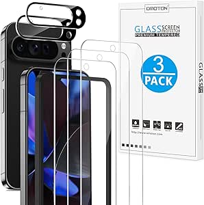 OMOTON Screen Protector for Google Pixel 9 Pro XL, [3 2 Pack] 3 Pack Tempered Glass for Pixel 9 Pro XL & 2 Pack Camera Lens Protector, Case Friendly/Alignment Frame (2024 Released), Not for Pixel 9 Pro