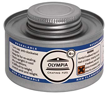 Olympia CB734 Chafing Liquid Fuel, 4 hour, Silver (Pack of 12)