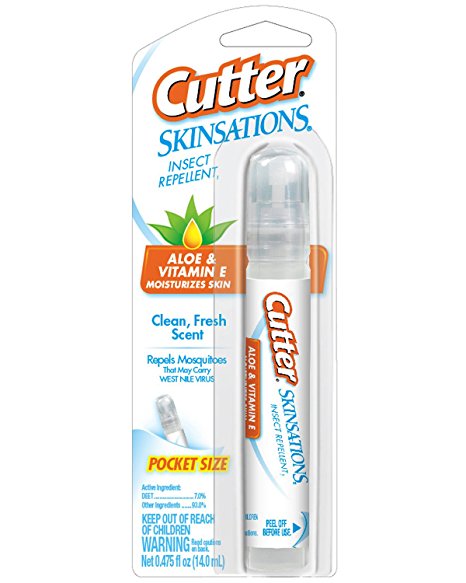 Cutter Skinsations Insect Repellent Pen Size Pump Spray, Clean, Fresh Scent 0.475 oz
