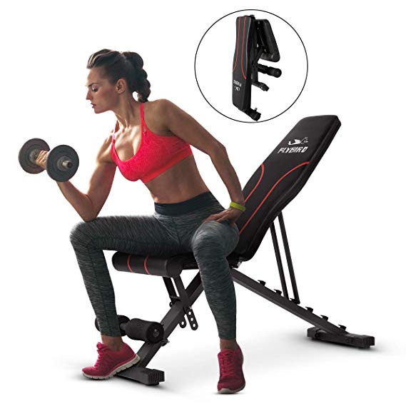 FLYBIRD Adjustable Weight Bench, Utility Workout Benchs Incline/Decline to Perfect for Multiple Workout