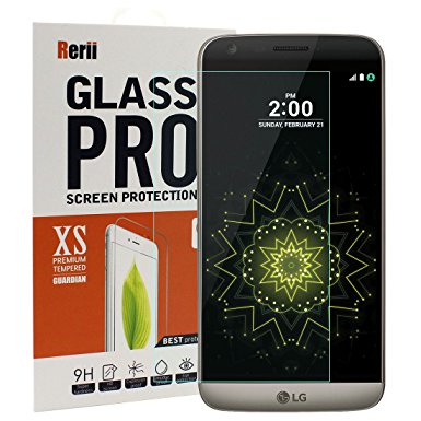 LG G5 Screen Protector - Rerii Tempered Glass Screen Protector for LG G5, High Definition, 9H Hardness, 0.3mm Thickness, Delicate Touch, Glass Screen Protector