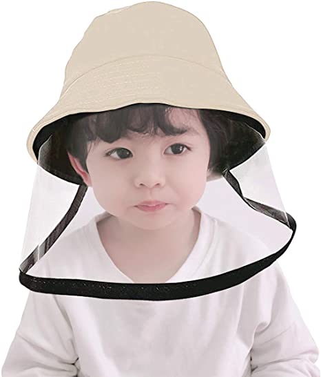 Jastore Kids Boys Girl Dustproof Sun Hat Cotton Packable Visor Hat Summer Anti UV Sun Hats (Beige)