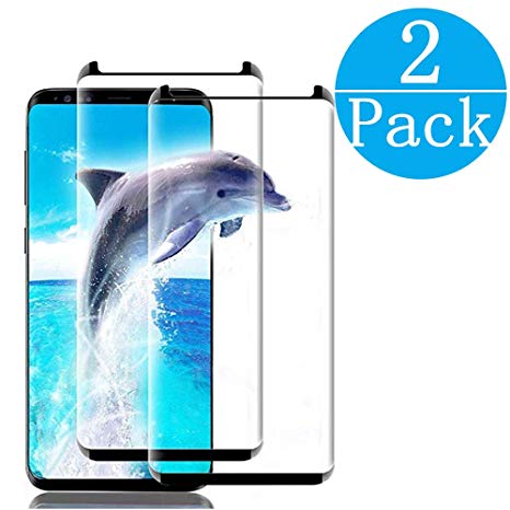 [2 Pack] Galaxy S8 Plus Screen Protector [9H Hardness][Anti-Scratch][Anti-Bubble][3D Curved] [High Definition] [Ultra Clear] Tempered Compatible Samsung Galaxy S8 Plus