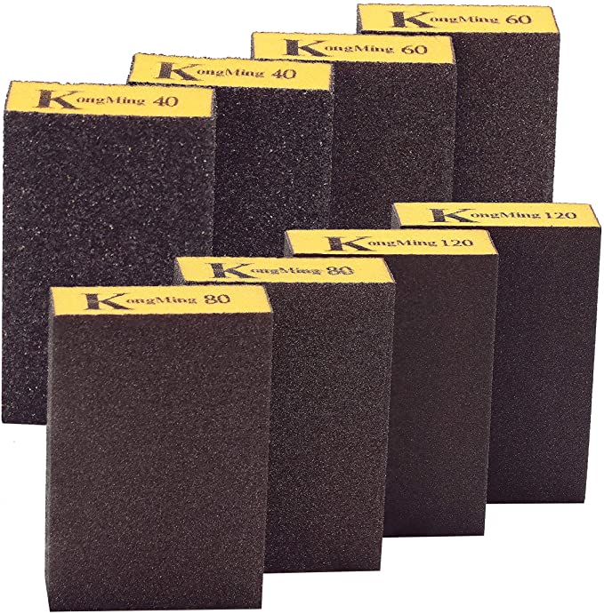 Sanding Sponge,40/60/80/120/4 Different Coarse Fine Specifications Sanding Blocks Assortment,Washable and Reusable.(8 Pcs）
