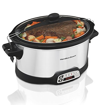 Hamilton Beach Programmable Countdown Slow Cooker Stay Or Go, 6-Quart (33661)