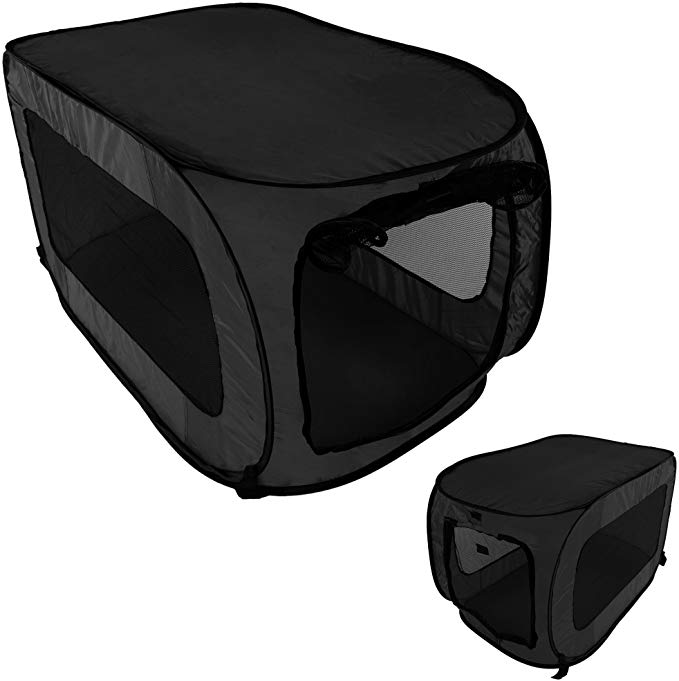 HowPlumb Pet Kennel Crate Pop Open Soft Collapsible Indoor/Outdoor Portable Foldable Travel