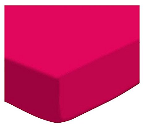 SheetWorld Fitted Crib / Toddler Sheet - Hot Pink Jersey Knit - Made In USA
