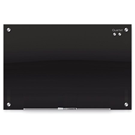 Quartet Glass Dry Erase Board, Whiteboard / White Board, Magnetic, 4' x 3', Black Surface, Frameless, Infinity (G4836B)