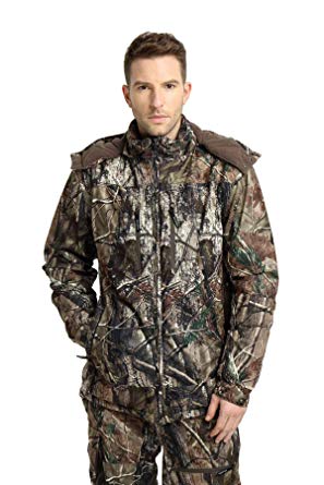 Krumba Men's Camouflage Hunting Windproof Waterproof Seam Sealed Jacket