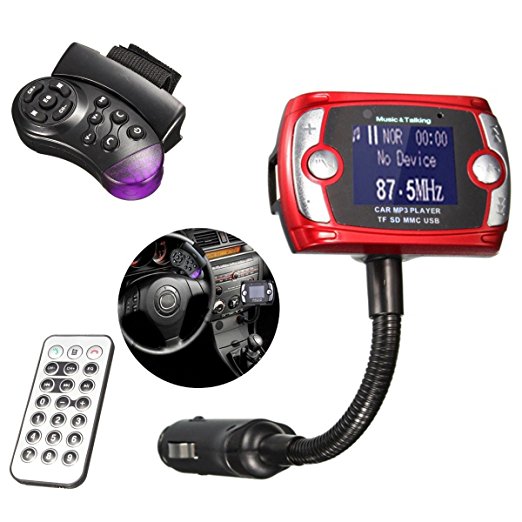 M.Way LCD Car Kit MP3 Bluetooth Player Audio FM Transmitter FM Modulator Radio SD MMC