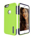 iPhone 6 Plus Case TOTU Scratch Resistant Apple iPhone 6 Plus Thin Armor Dual Layer Hybrid Case Shock Absorbing Technology Protective Case for iPhone 6 plus 55 Inch - Lime GreenBlue