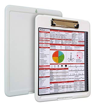 Premium Nursing Storage Clipboard with Quick Medical Reference Sheet - Clipboard for Nurses, Nurse Practitioners, CNA, and Nursing Students