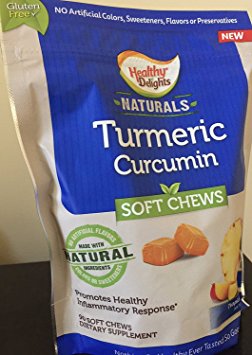 Healthy Delights Natural Turmeric Curcumin Chews, Tropical Fruit Flavor, 1 PACK ( 90 Count )