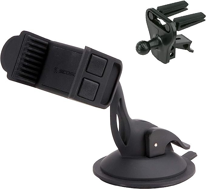 SCOSCHE HDVM 3-in-1 Universal Smartphone/GPS Vent or Suction Cup Mount for The Car, Home or Office