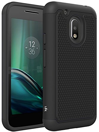 Moto G Play Case, LK [Shock Absorption] Drop Protection Hybrid Armor Defender Protective Case Cover for Motorola Moto G4 Play (Black)