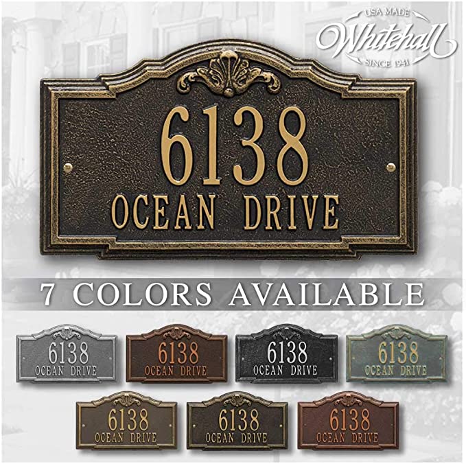 Metal Address Plaque Personalized Cast The Gatewood Plaque. Display Your Address and Street Name.