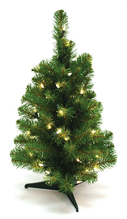 Special Happy Corp LTD Canadian Artificial Prelit Tabletop Christmas Tree, 2-Feet, Multi-Color Lights