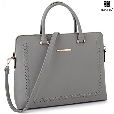 DASEIN Women Slim Handbag Designer Purse Business Briefcase Satchel Rolled Top Handle Laptop Shoulder Bag