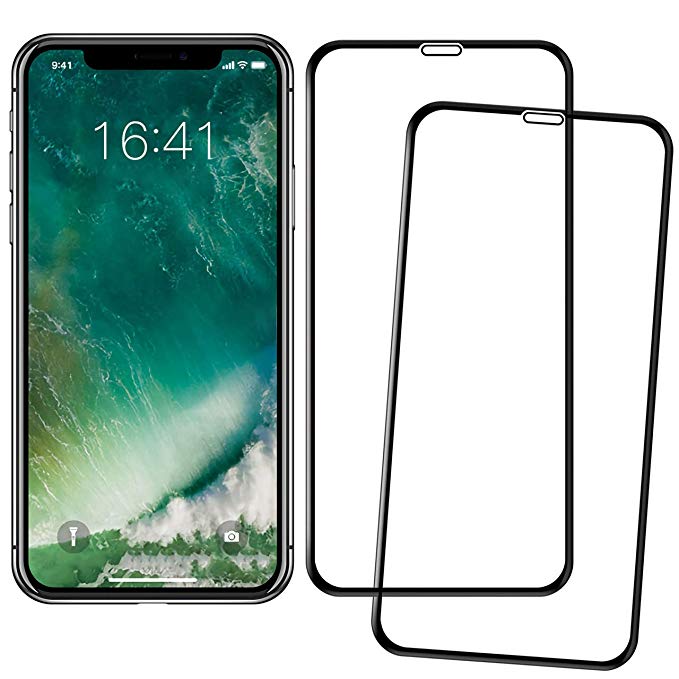 YJan Tempered Glass Screen Protector Compatible iPhone X HD Clarity Bubble Free Scratch Proof Anti-Oil Anti-Fingerprint Glass Screen Protector (2 Pack)