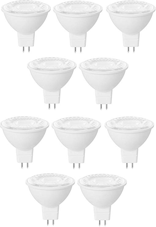 10 Pack Bioluz LED MR16 LED Bulb 50W Halogen Replacement Non-Dimmable 7w 3000K 12v AC/DC UL Listed Pack of 10