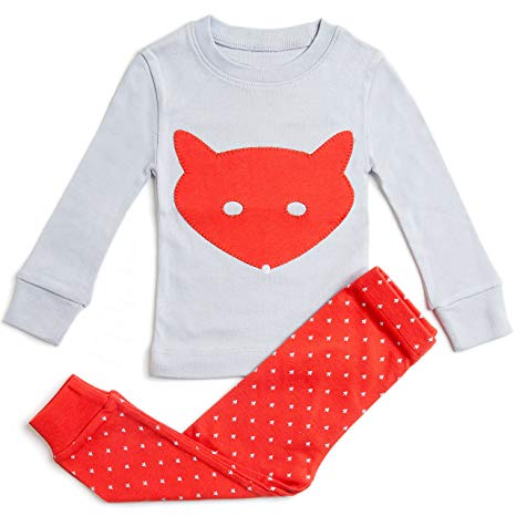 Girls Pajamas Dolphin, Fox, Ice Cream 2 Piece Pajama 100% Super Soft Cotton (12m-8y)