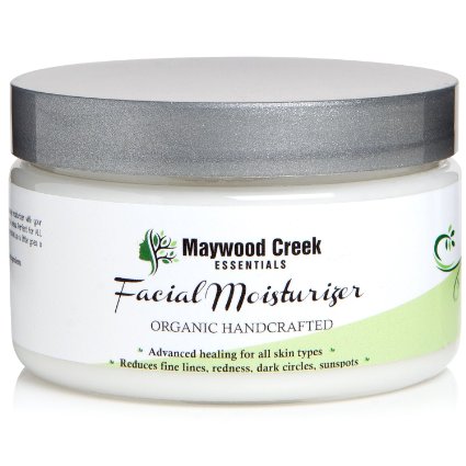 Organic Handcrafted Facial Moisturizer - Anti Aging Formula Reduces Fine Lines, Redness, Dark Circles & Signs of Aging - Best Quality 100% Organic & Natural Moisturizing Cream - No Scent!