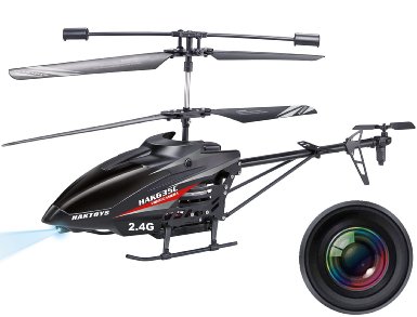 Haktoys HAK635C 2.4GHz 17" Video & Photo Camera 3.5CH Helicopter, Gyroscope, Rechargeable, Ready to Fly, and with LED Lights (Micro SD Card Included)