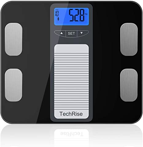 Body Fat Scale, TechRise Digital Body Fat Bathroom Scales, Smart Weighing Scale, 10-User Auto Recognition, Body Composition for Weight, BMI, Body Hydration, Muscle, Bone Mass and Calorie Intake