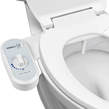 Bidet Fresh Water Spray Non-Electric Mechanical Bidet Toilet Seat Attachment, 1-(Pack)