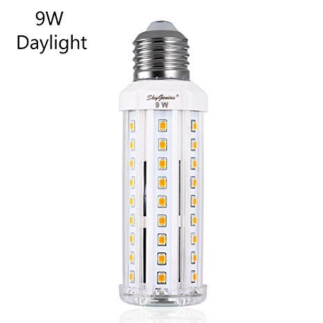 9W Daylight LED Corn Light Bulb -E26 Standard Socket 950Lm 6500K Cool White,for Indoor Outdoor Home Decorative Chandelier Ceiling Pendant Wall Table Floor Lighting Lamp Kitchen Bathroom Fixture Bright