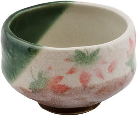 Happy Sales HSMB-CWML2, Authentic Japanese Traditional Tea Ceremony Matcha Bowl Chawan Handcrafted in Japan, Maple Leaf Momiji Design