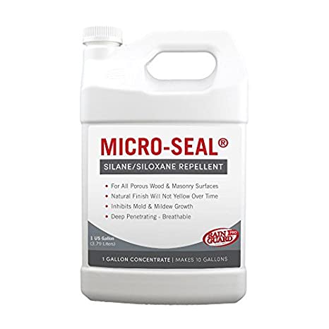 Rain Guard Water Sealers CR-0701 Micro-Seal CONCENTRATE Sealer Covering Up To 3000 Sq. Ft. on All Masonry Surfaces. 1 Gallon Clear Penetrating Silane and Siloxane Professional Grade., 1 Gallon (3000 Sq. Ft.)