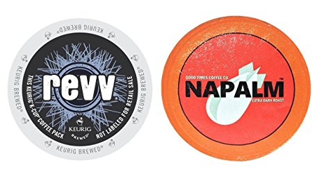 REVV and Napalm Coffee DARK Roast Variety Sampler Extra Bold Bundle-46 K-Cups for Keurig Brewers