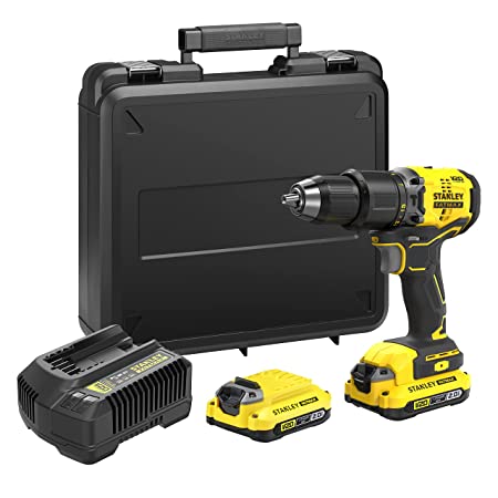 STANLEY FATMAX SBD715D2K-B1 20V 2.0Ah 13 mm Cordless Brushless Hammer Drill Machine With 2x2.0Ah Li-ion Batteries And 1pc Charger, 2 Speed Gearbox, 2 Years Warranty