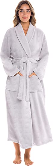 Alexander Del Rossa Women's Warm Fleece Winter Robe, Long Plush Bathrobe