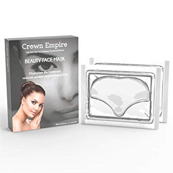 Crown Empire Transparent Anti Ageing Collagen Forehead Mask - Premium Beauty Face Mask - Skin Hydration Mask - Hyaluronic Acid Mask - Masks for Younger Skin - Gifts For Men & Women