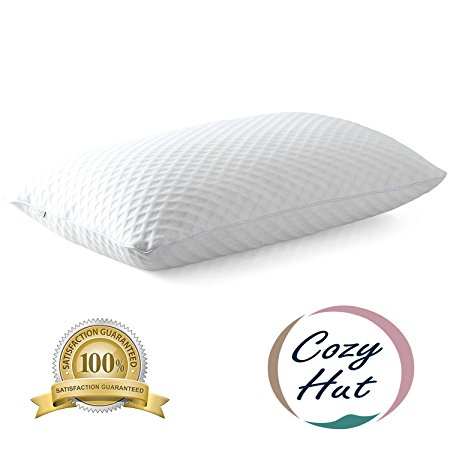 Cozy Hut Premiun Memory Foam Pillow Sleeping Pillow Adjustable Loft Shredded Hypoallergenic Bed Pillow Dust Mite Resistant with Washable Breathable Cover