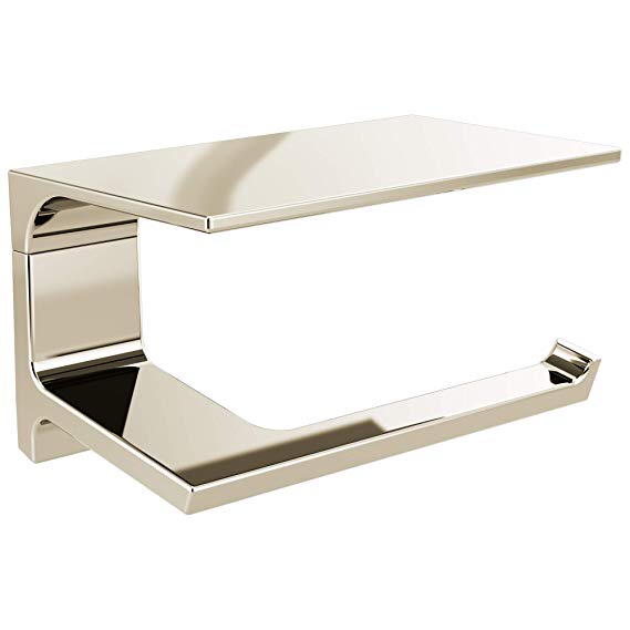 Delta 79956 Pivotal 7" Tissue Holder with Shelf, Brilliance Polished Nickel